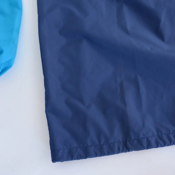 Vintage  Pch Teal Navy Waterproof Nylon Hooded Half Zip Windbreaker Jacket G/L - Picture 6 of 10